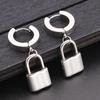 Personality Clip Earrings Lock Pendant Fashion Jewelry Cool Hoop Earrings  Men