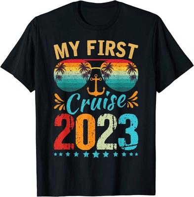 Футболка My First Cruise 2023, футболка унисекс для семейного отдыха, круизного лайнера, путешествий