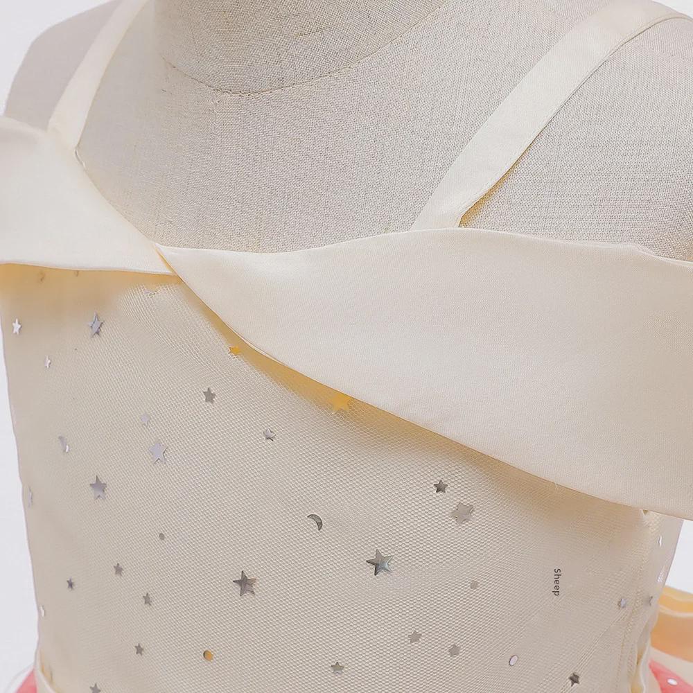 Платье принцессы Starry Sky Mesh для девочек - костюм для подиума и фортепиано