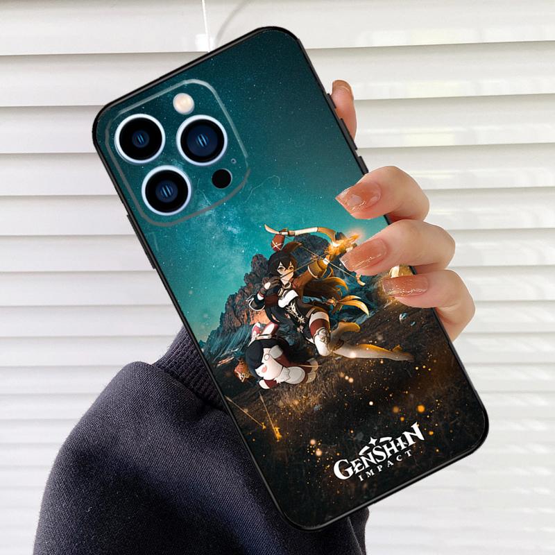 Чехол для телефона Genshin Impact из аниме-игры Для iPhone 16 14 13 12 11 15 17 Pro Max mini 15 16 Plus 16e 17 Air Cover Fundas