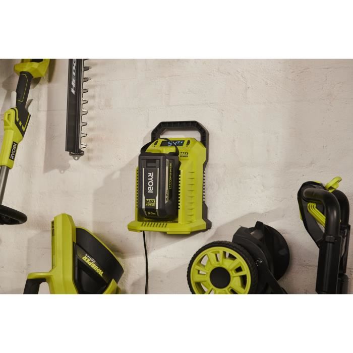 Charger - RYOBI - 36 V Ultra Fast 10 A - Variation of the Charging Current Depending On the Battery - LCD Screen