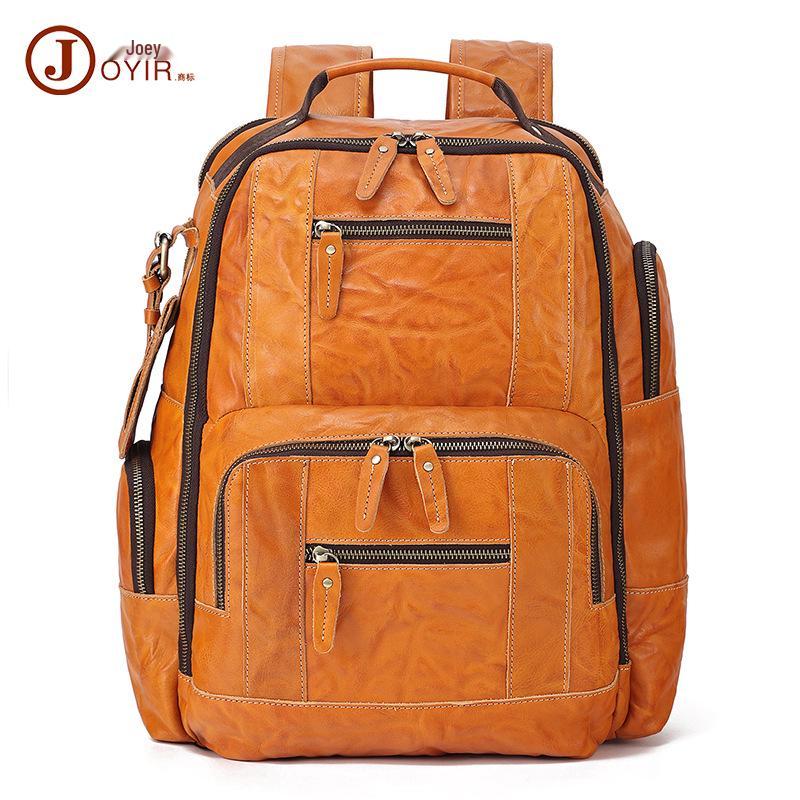 Vintage Large Capacity Genuine Leather Men's Travel Backpack