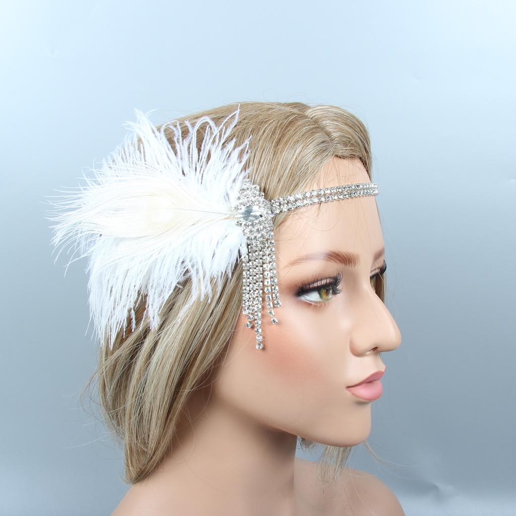 Ebay Страусиные перья повязка на голову, маскарадный головной убор Гэтсби повязка на голову Hd21