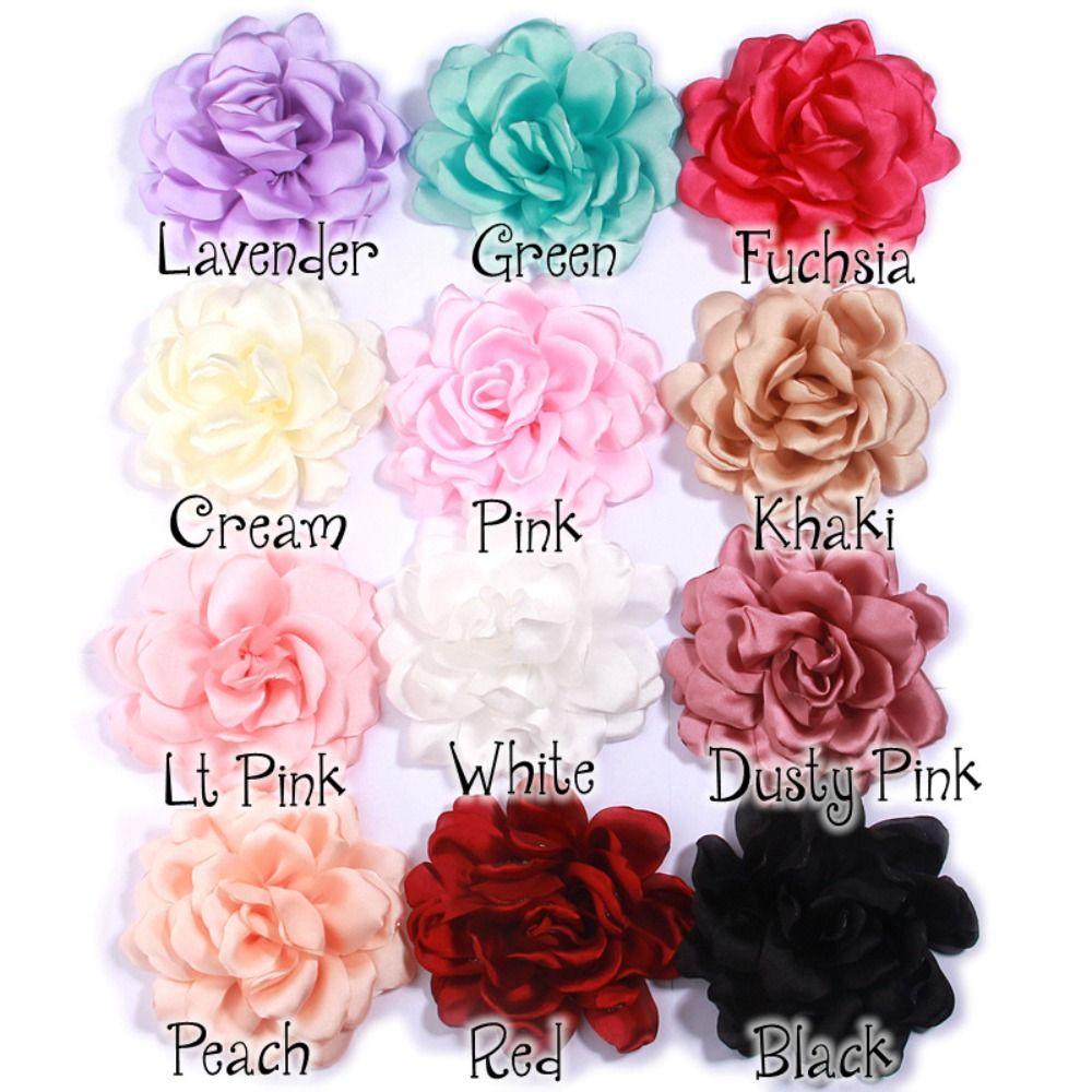 Handmade Lapel Pin Accessories Fabric Artificial Flowers DIY Sewing Patches  for Headbands Headwear