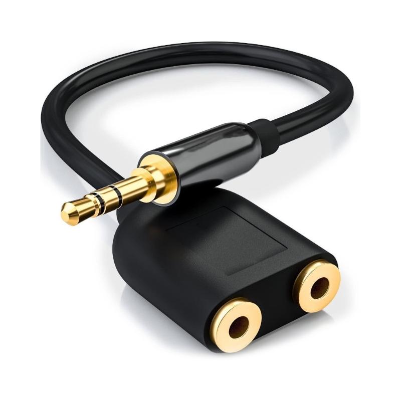 3.5mm Audios Splitter Extension Cable 3.5mm Male to 2 Female Port Stereo Y Splitter Sound Headphone Converter Cord