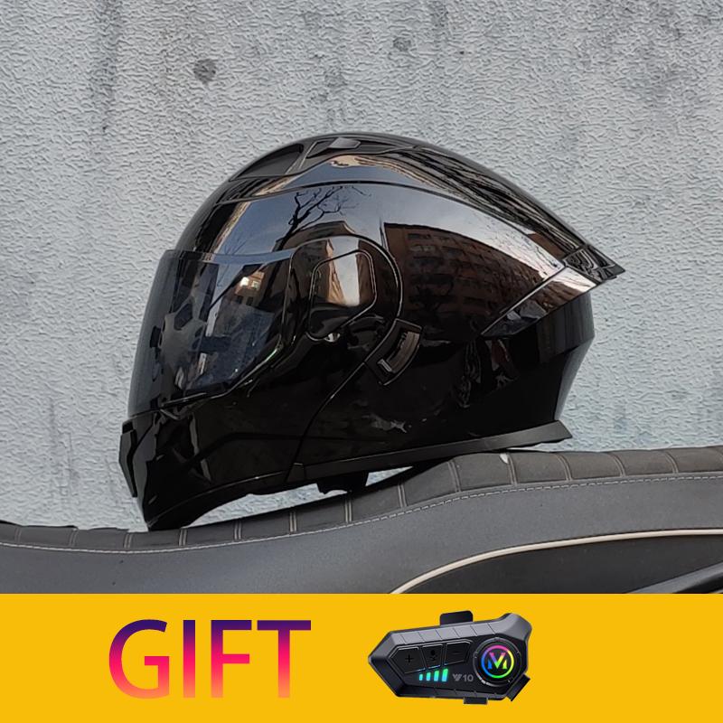 ORZ Мотоциклетный шлем Модульный шлем-флип с двойным визором Полнолицевой шлем Поставляется с Bluetooth-наушниками Модель 103