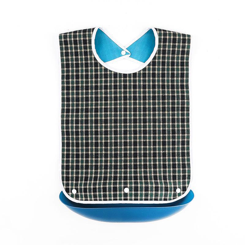 Водонепроницаемый клетчатый нагрудник для взрослых - герметичный, очень большой, устойчивый к пятнам, для столовой для пожилых людей