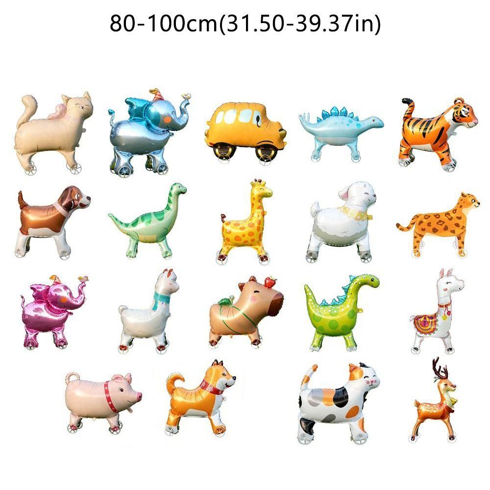 Алюминиевые фольгированные шары Мультяшный дизайн Шары с животными Шары-жирафы Стоячие шары Тема джунглей