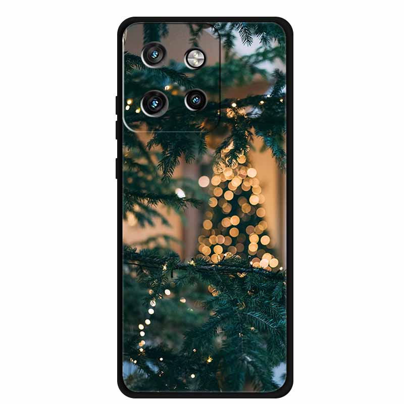 Christmas Cover For Motorola Moto G75 5G Black Silicone Cases TPU Santa Claus Christmas Tree Cover Deer For Moto G75 5G TPU case