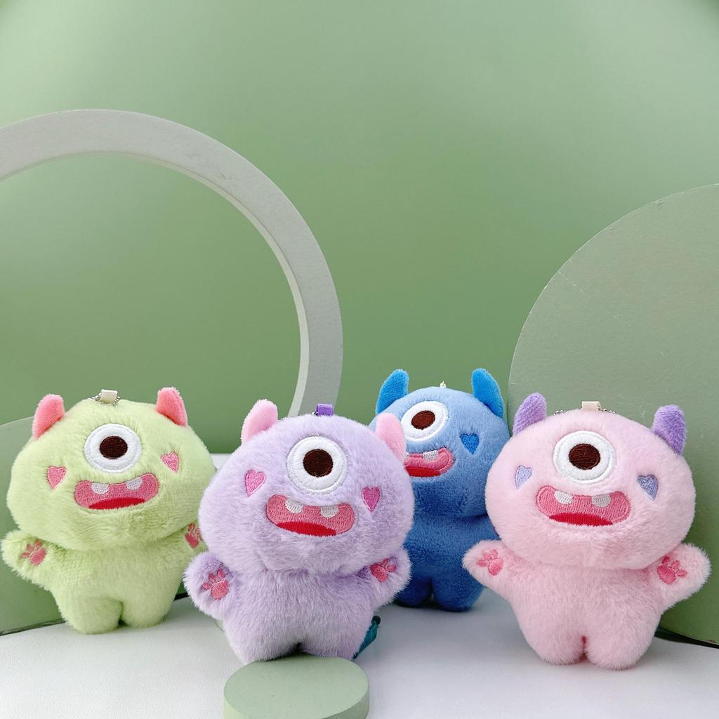 Cute Cartoon One-Eyed Monster Plush Keychain and Backpack Decoration