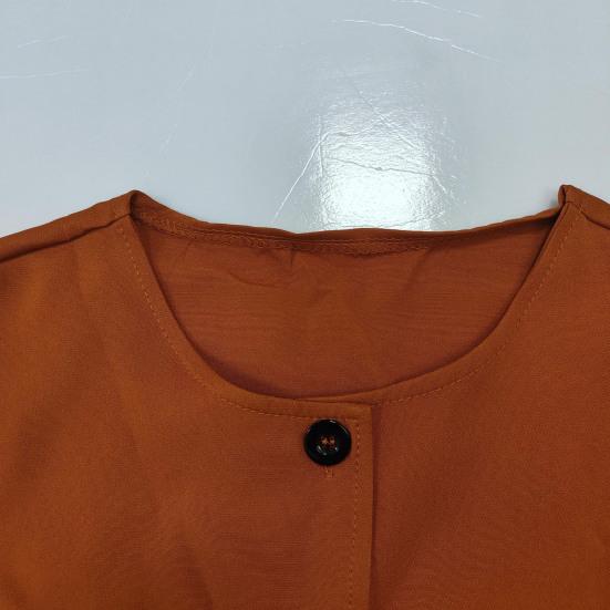 Женская рубашка и юбка, однотонная блузка с круглым вырезом, застегивающаяся на пуговицы, юбка с карманами, летний наряд для офиса, деловых мероприятий