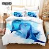 Комплект пододеяльника с дизайном голубого дельфина, Модный постельный комплект, Мягкий удобный дышащий пододеяльник, Для декора спальни, гостевой комнаты