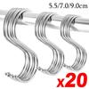 20/10pcs S-shaped Hook Stainless Steel Multi-function Hanging Hooks Household Kitchen Bathroom Clothing Hanger Organizer Tools