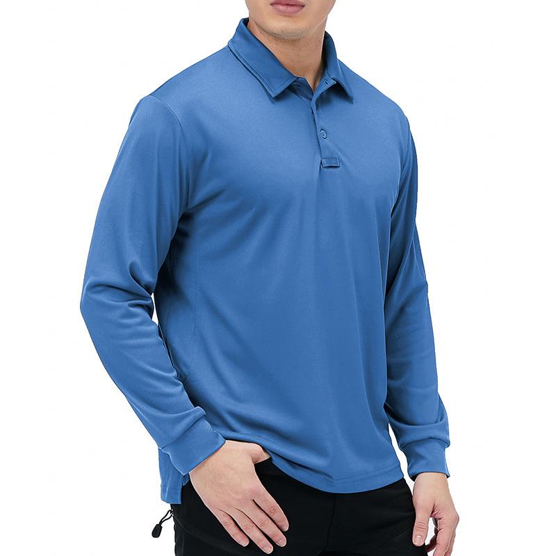 Мужская уличная рубашка-поло с длинным рукавом, легкая дышащая военная тактическая футболка, повседневная рабочая футболка для работы, пешего туризма, спортивные рубашки для гольфа, европейский размер