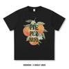 Peach Ink Painting Printed Unisex Men Women T-Shirt Tees Tops 100% Cotton Chinese Brushwork Graphic Oriental Style