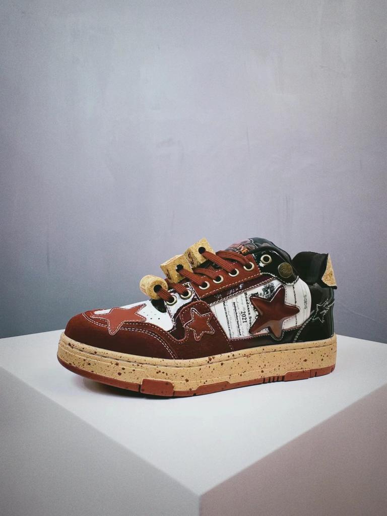 2024 Весна и Осень Рельефная Роза Guochao Niche Creative Star Shoes Мужская и женская обувь для пар Обувь для сноуборда Обувь для спорта и отдыха