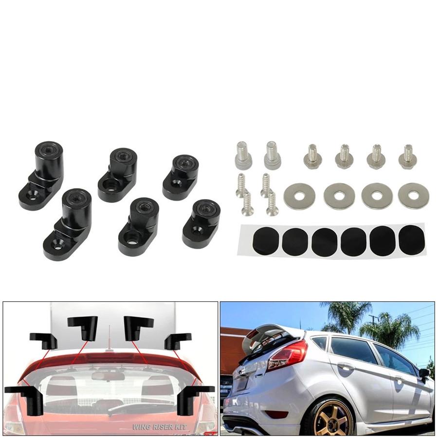 Для Ford Fiesta ST 2014 года и новее Заднее крыло Спойлер Подъемник Удлинитель Черный Алюминий