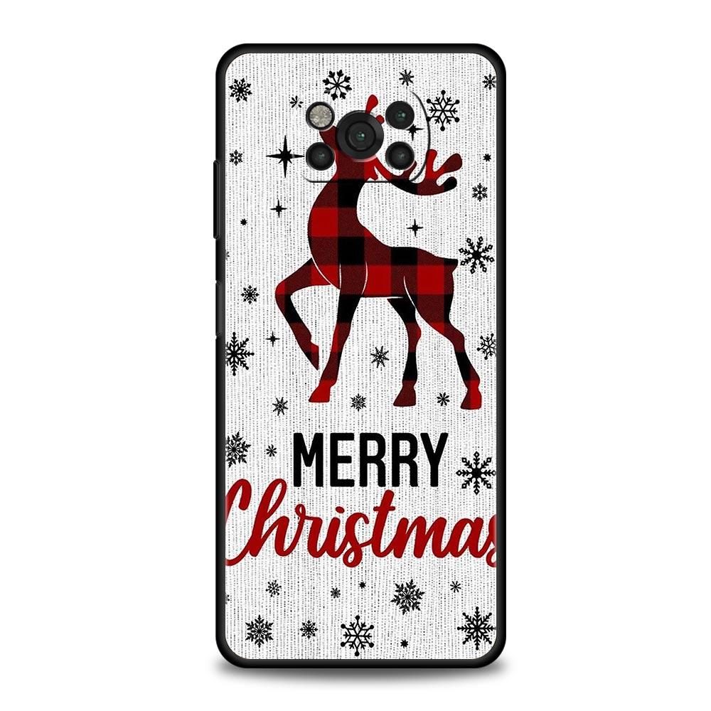 Phone Case For Xiaomi Poco X6 X5 X4 Pro 5G X3 NFC F5 F4 M5 M4 M3 F3 GT C51 C50 C55 Soft Black Cover Christmas Graphic Printed