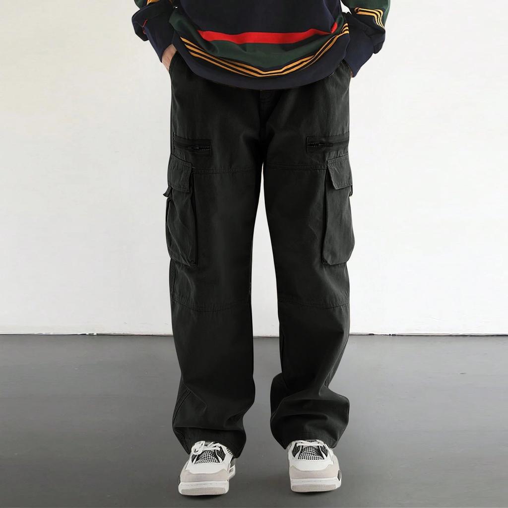 Мужские комбинезоны, повседневные брюки с несколькими карманами и завязками, походные брюки, хлопковые саржевые брюки