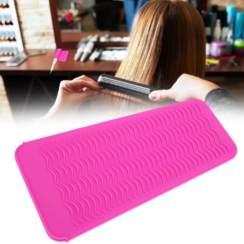 Silicone Material Hair Straightener Pouch Gray Non Slip Mat Travel Hair Curler Cover Home