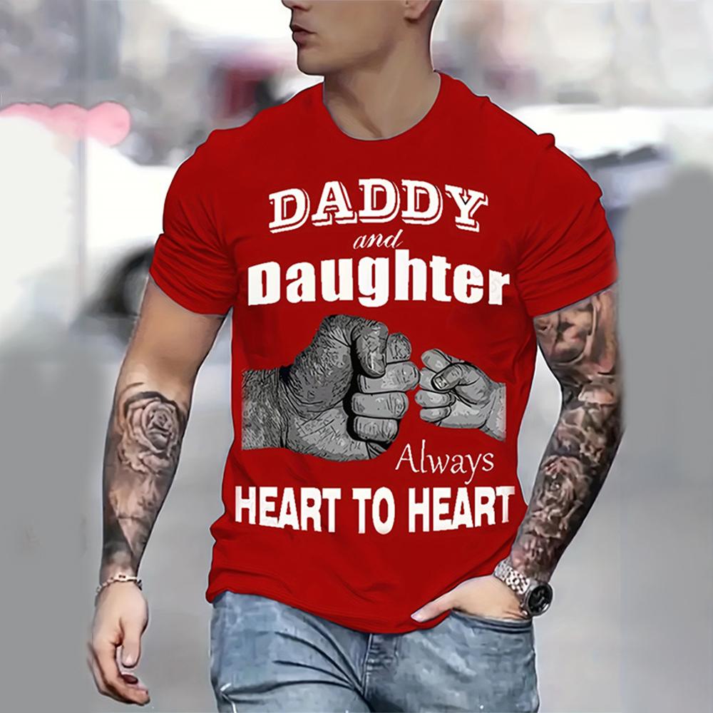 Мужская футболка ''DADDY'' с графическим принтом и коротким рукавом, удобные футболки с надписью «DADDY» на День отца, свободная мужская одежда, летняя верхняя часть