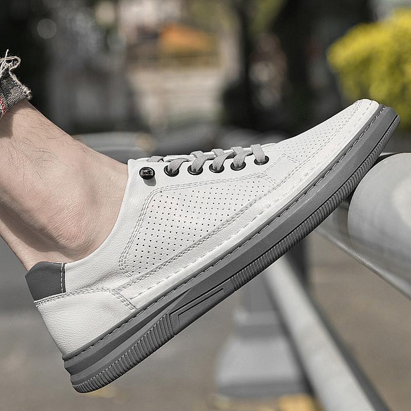 FashionMen Loafers 2024 Cow Leather Shoes Men slip on Casual Shoes Moccasins Breathable Men Driving Flats Soles genuine Leather Shoes