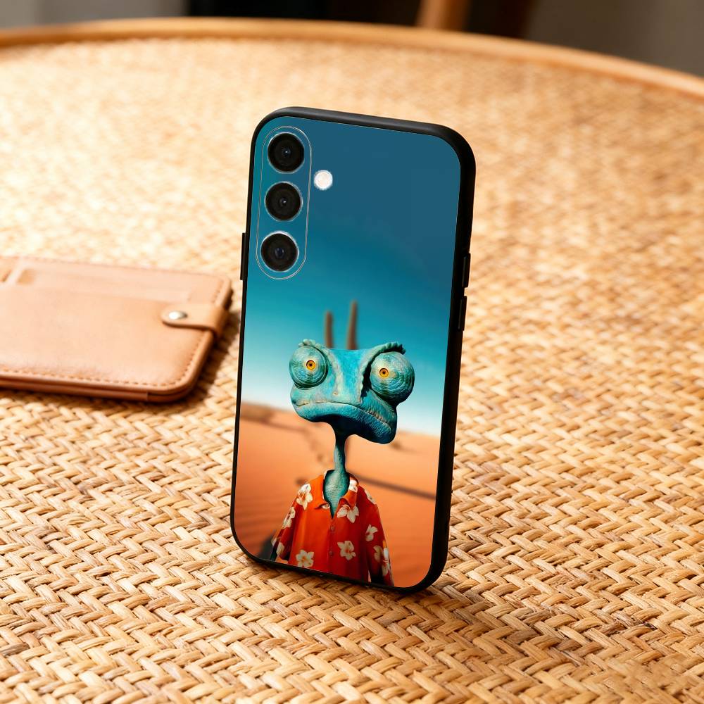 1pc Cowboy Hat Lizard Desert Cartoon Phone Case For Samsung A73,72,71,A52,51,40,41,A22,A32,31,A13, Soft Black Shell