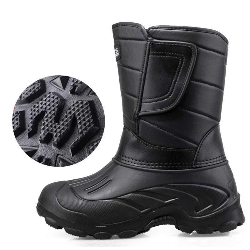 Новая утолщенная водонепроницаемая хлопковая обувь для рыбалки, нескользящие и теплые зимние толстые зимние сапоги с высоким бочком для рыбалки