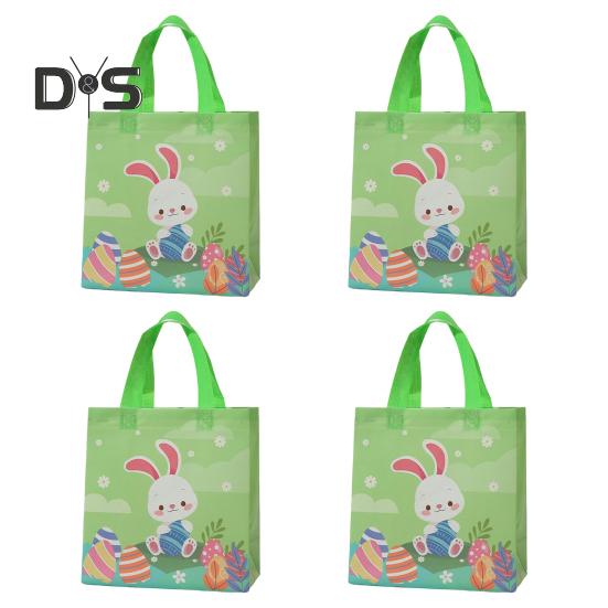 4 шт. прочный мешочек для конфет, удобный для переноски, прочный, счастливый пасхальный кролик, подарочная коробка, сумка для покупок