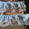 1Yard Blue Pleated Chiffon Lace Fabric DIY Ribbon Sewing Accessories Dress Crafts Decoration Trimming Accessories