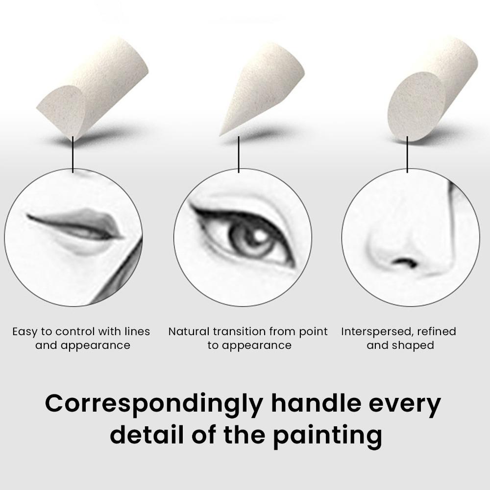 1set Replaceable Head Kneaded Eraser Blending Tool Moderate Friction Sketch Rubbing Pen For Drawing