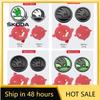 JIYQ3 Car Sticker 2025 New 2pcs 80mm/90mm 3D Car Emblem Badge Hood Front Rear Trunk Logo For Skoda Fabia 1 2 Octavia a7 RS Superb Rapi