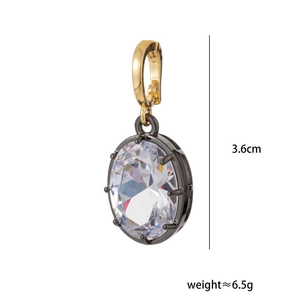 Necklace DIY Necklace Pendant High Permeability Geometric Zircon Pendant Hypoallergenic Nickel Free Elliptical Waterdrop Pendant