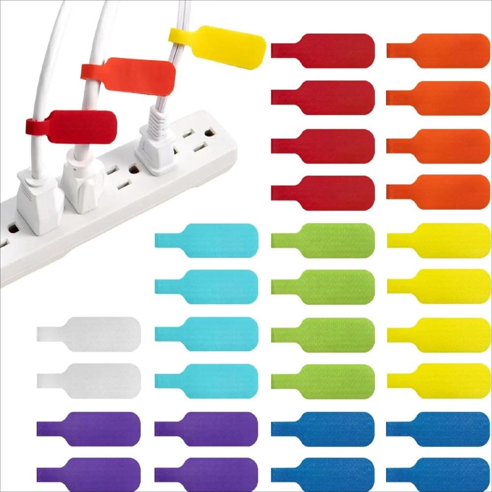 10-30pcs Reusable Waterproof Cable Labels Color-Coded Organizer Straps Data Charger Cords Management Home Office Travel