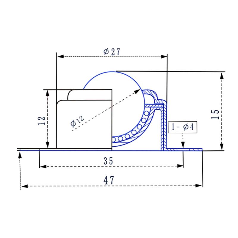 Roller Ball Transfer Bearing Universa Caster Screw Mounted Round Ball Bull Wheel