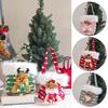 Bright Snowman Christmas Gift Bag Colorful Knitted Beautiful Knitted Gift Storage Bag Velvet Material Snowflake Design