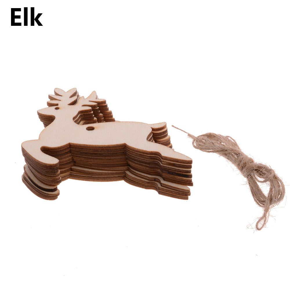 Pendant Decorations DIY Craft Christmas Decor Wood Hanging Tree Ornaments Snowman Snowflake Elk
