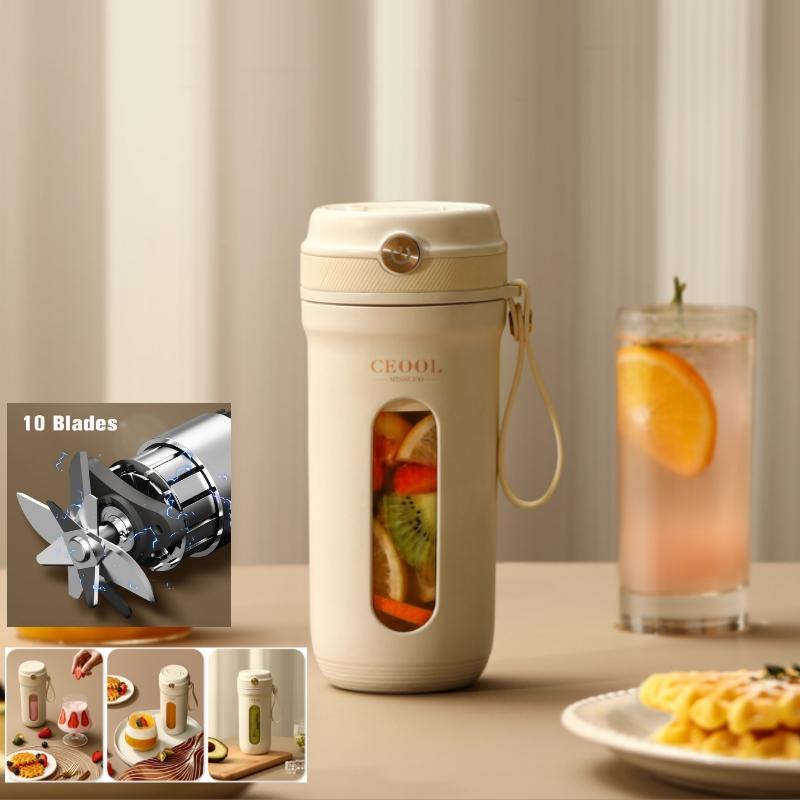 350ml Portable Blender 10 Blades Mini Electric Juicer Usb Charging Multifunction Fruit Mixers Smoothies Extractors Maker Machine
