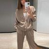 2025 Spring and Autumn New Fashion Single-breasted Casual Suit Cardigan Top Lace-up Pants Two-piece Women's Clothing