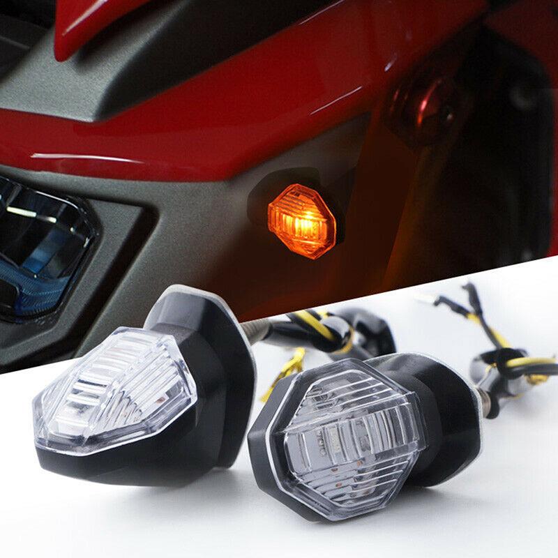 2X Universal Motorcycle 1Led Amber Turn Bike Signal Indicators Blinker Lights