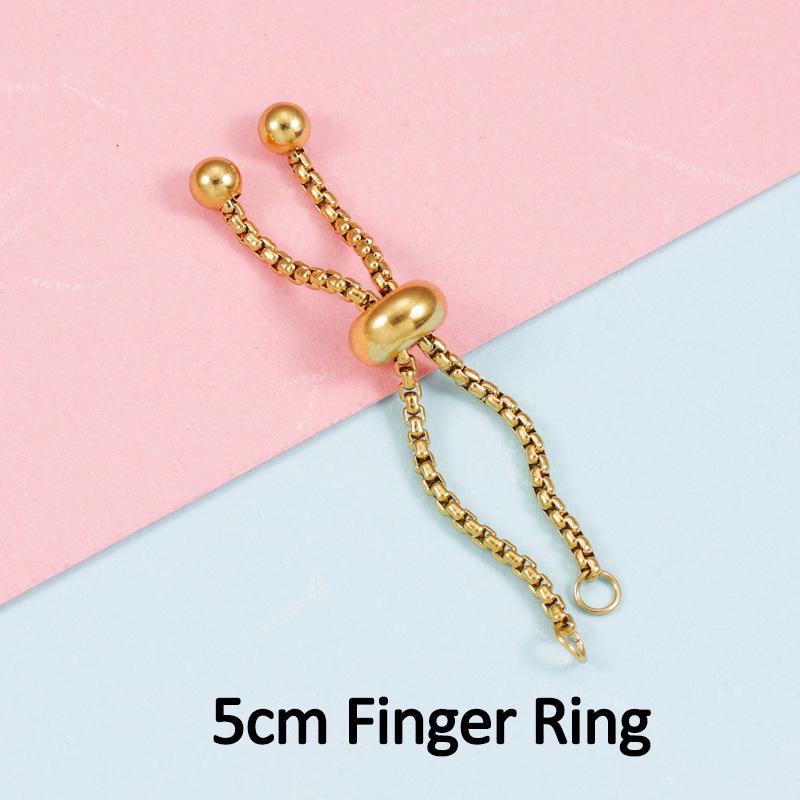No Fade 3pcs Stainless Steel Gold Color Slider Bracelet Adjustable Chain with End Bead for Jewelry Making DIY Findings Component
