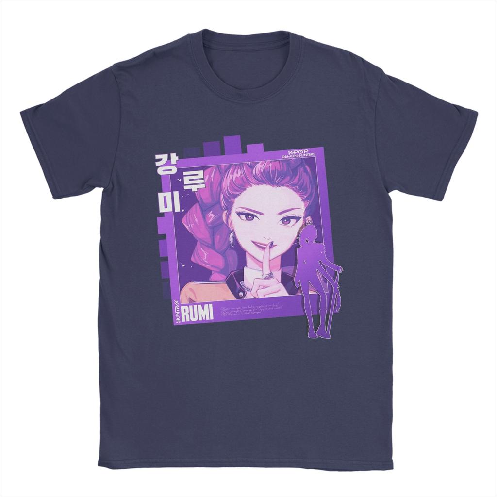 Руми Графический Фотокарточка Kpop Охотники на Демонов Футболка Мужская Хлопковая Повседневная Футболка Круглый Воротник Футболка С Коротким Рукавом Топы Подарок