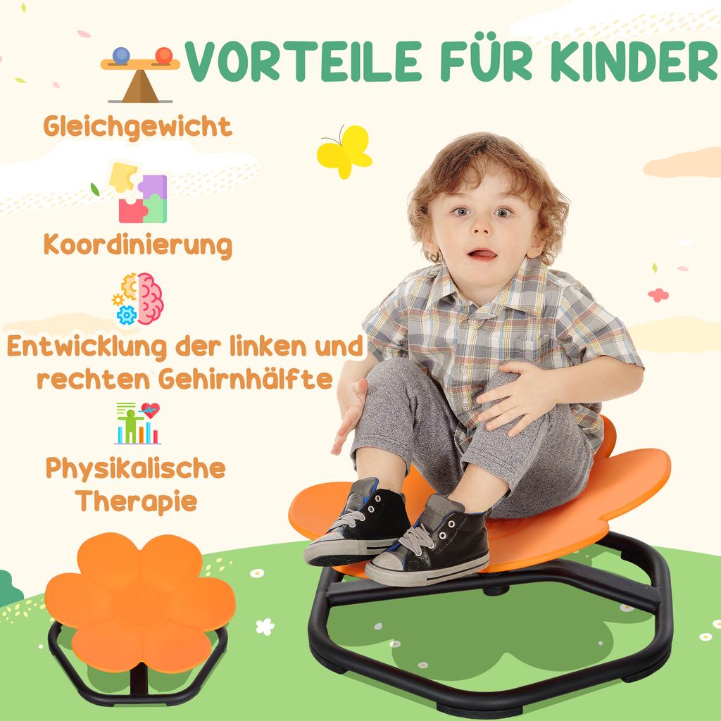 Sensory Spinning Chair for Kids, for Coordination, Balance, Orange