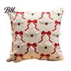 Decorative Throw Pillows for Couch Christmas Plush Pillowcase, 3D Embroidered Design Soft Pillow Holiday Living Room Decor Cover, Cushion Cover