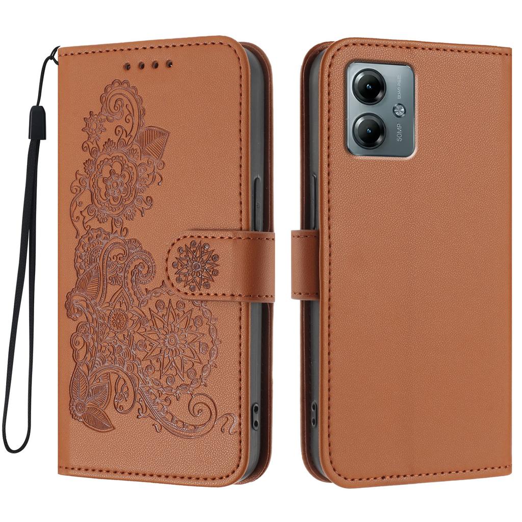For Motorola Moto G Play (2025) 4G Phone Cases Mandala Flower Leather Wallet Mobile Cover with Strap