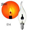 3 Вт 220 В E14/E27 Светодиодная лампа-свеча с имитацией мерцающего пламени, декоративная лампа