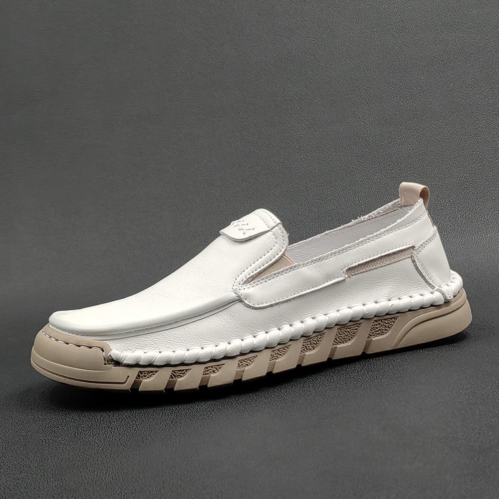 Мужские туфли Bean из натуральной кожи One Step Lazy Shoes Мужская модная универсальная повседневная обувь ручной работы