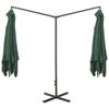 Double Cantilever Sun Umbrella with Steel Pole 600 x 300 cm Green