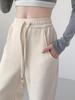 Women's 2024 Autumn/Winter Wide-Leg Banana Pants: Velvet Lined, Straight Fit, Casual and Warm.