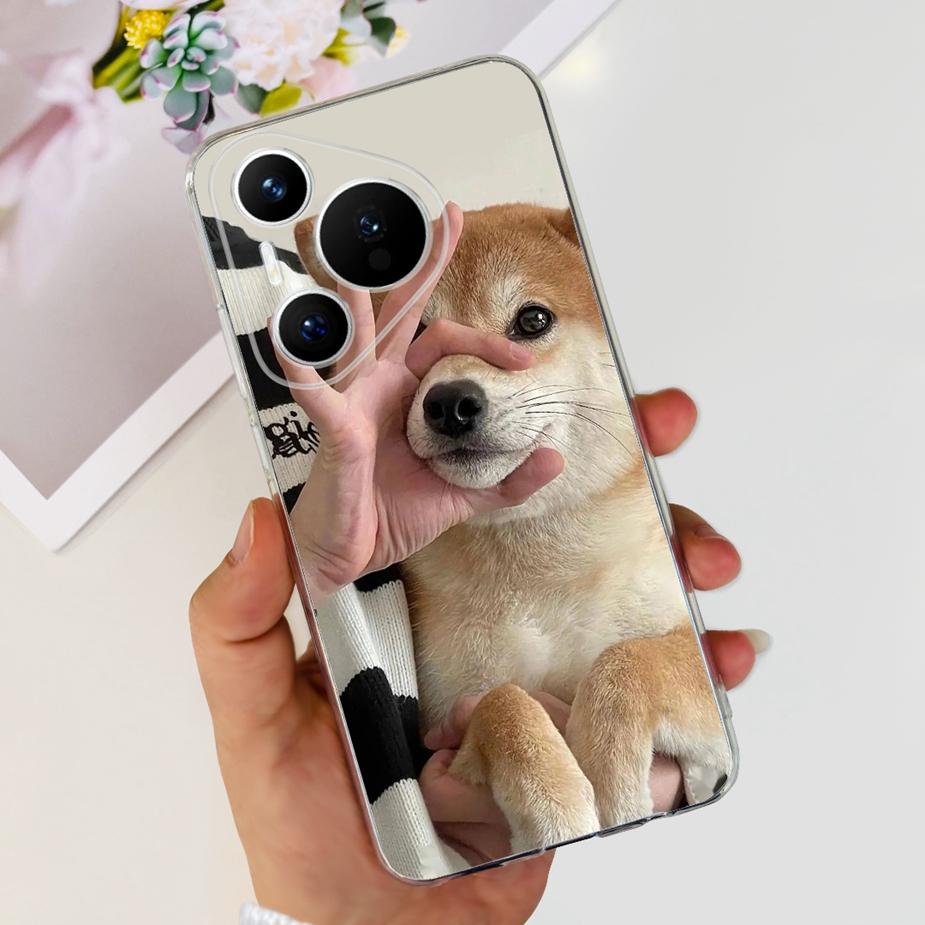 Чехол для Huawei Pura 70 Милый мультяшный расписной чехол Прозрачный силиконовый чехол для телефона Для Huawei Pura 70 Pro Plus Pura70 Pro + Мягкий чехол